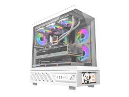 DarkFlash DS950V számítógépház kijelzővel (fehér) + 6 ventilátor (DS950 SCRN WHT +6F)